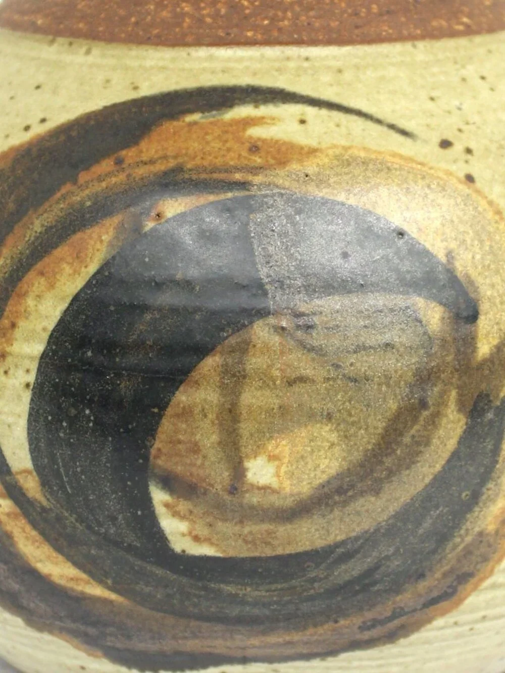 MCM Globular Earth/Stoneware Vase Signed 